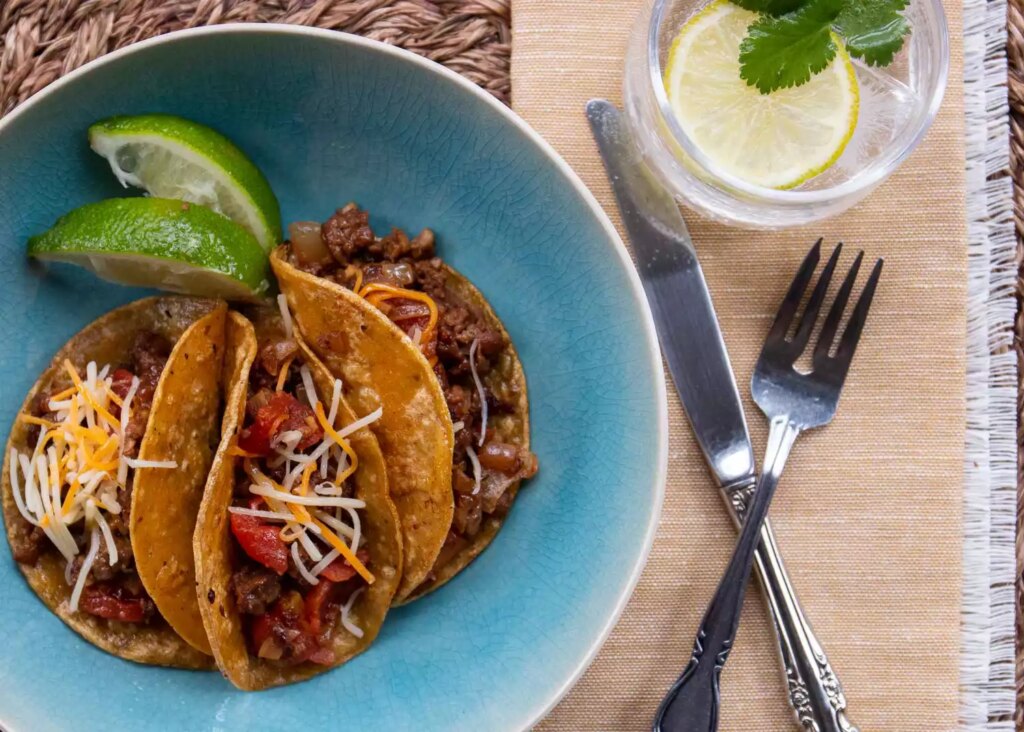Southwestern flavored ground beef or turkey for tacos & salad