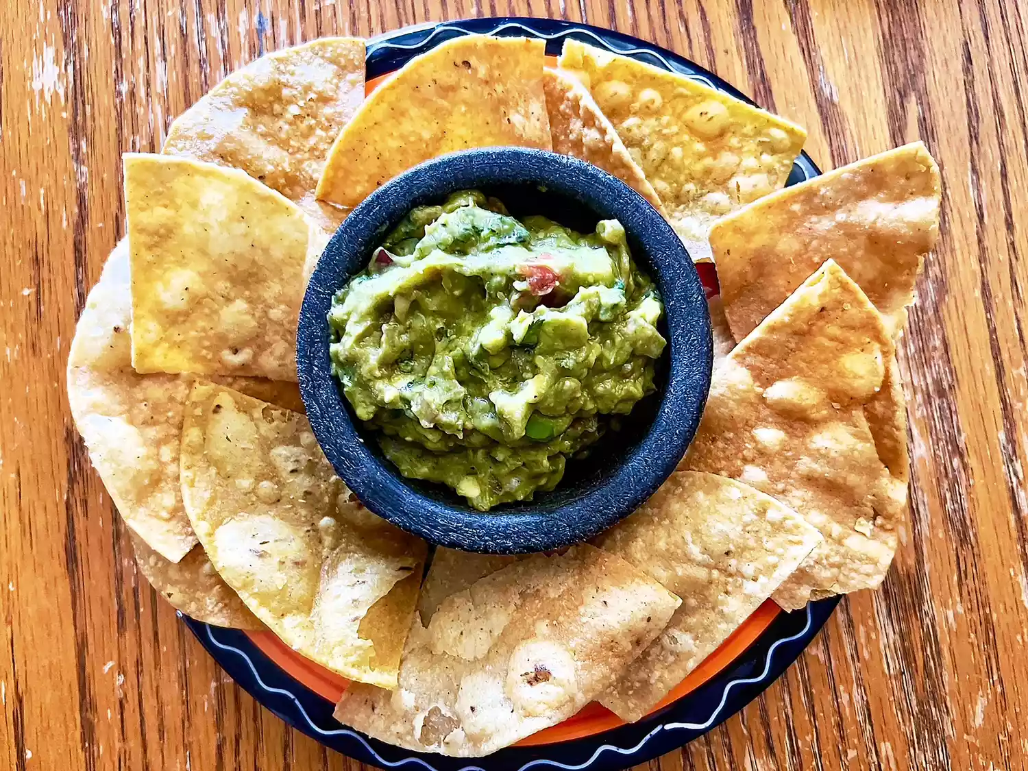 Homemade tortilla triangles