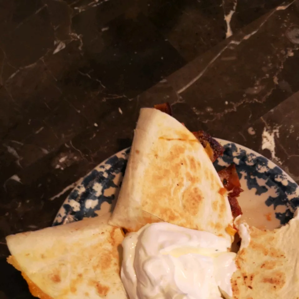Bacon and tomato quesadillas