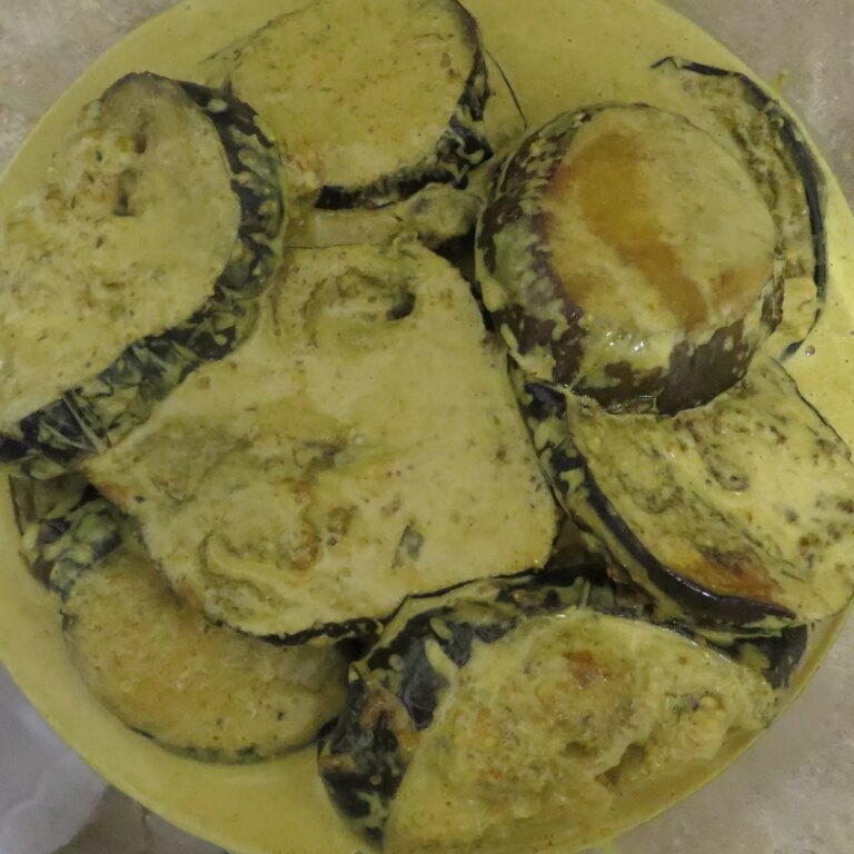 Brinjal (eggplant) in coconut milk