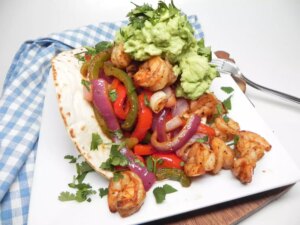 Air fryer shrimp fajitas