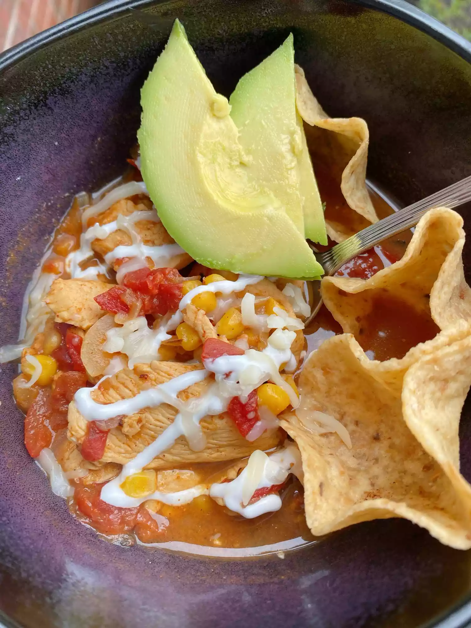 Chicken taco soup for two