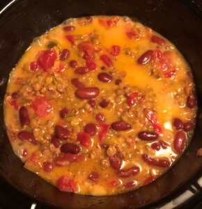 Slow cooker lentil nacho dip