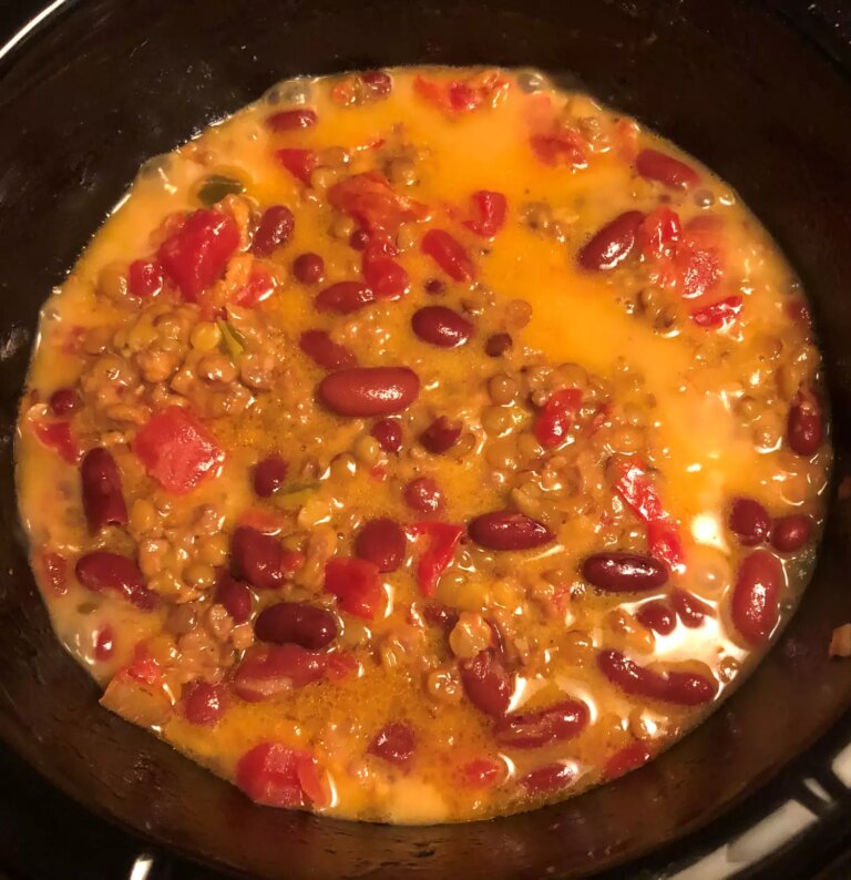Slow cooker lentil nacho dip