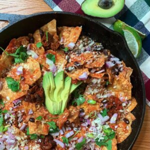 Quick black bean chilaquiles