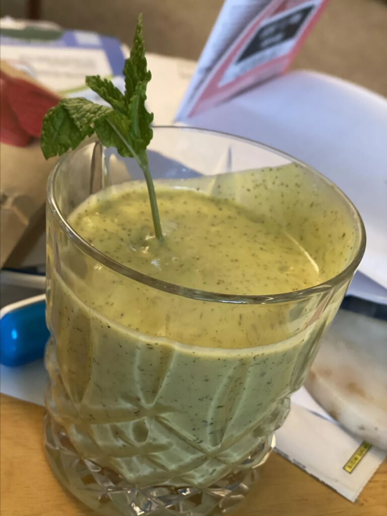 Mango mint lassi with indian sweet spices