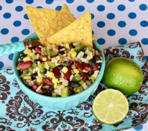 Mexican bean and rice salad
