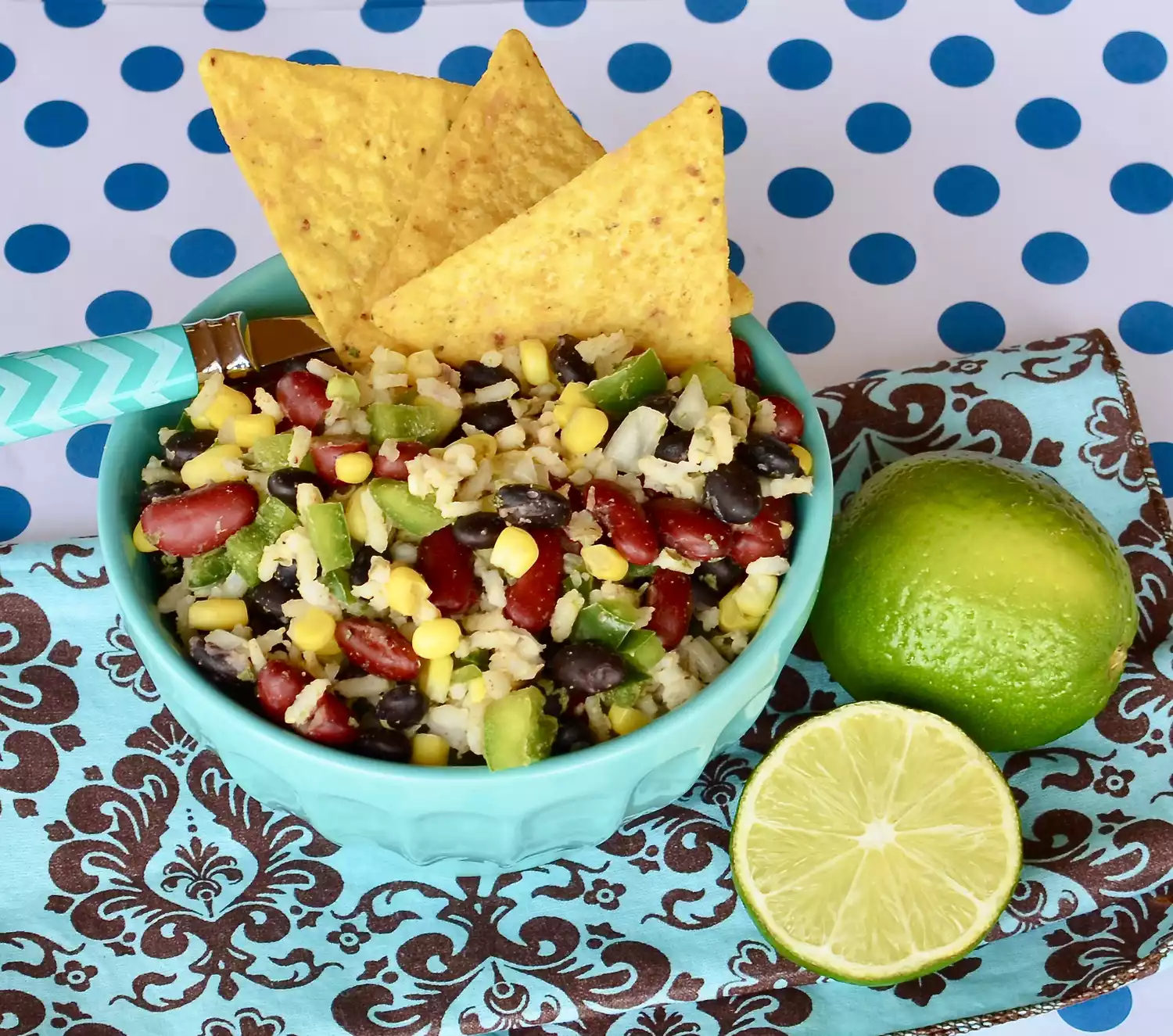 Mexican bean and rice salad