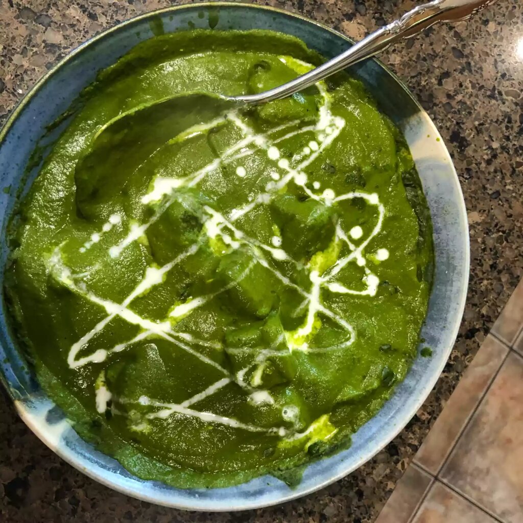 Palak paneer (indian spinach and paneer)