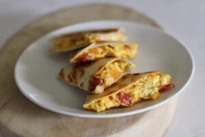 Simple egg and cheese breakfast quesadillas