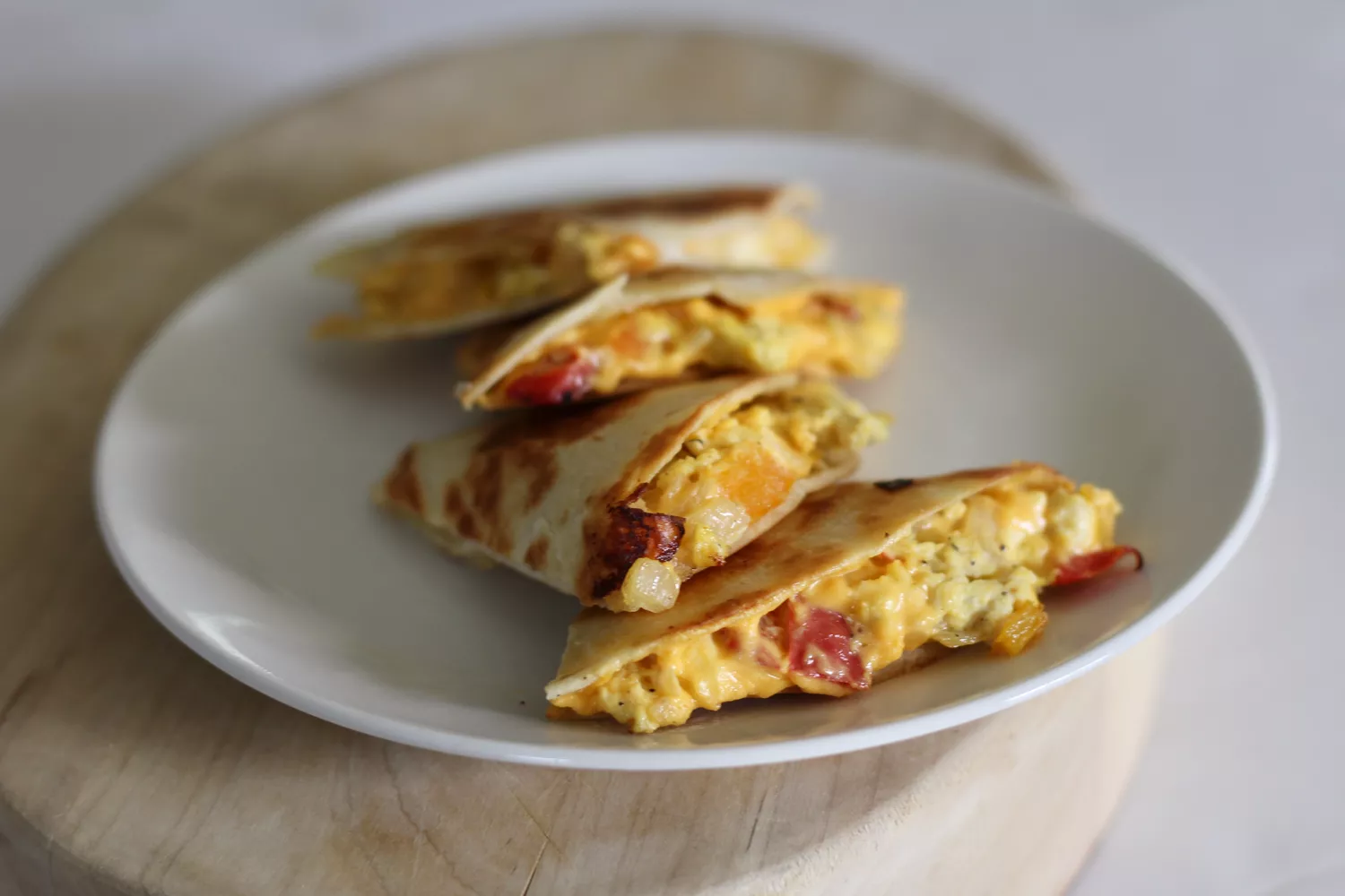Simple egg and cheese breakfast quesadillas
