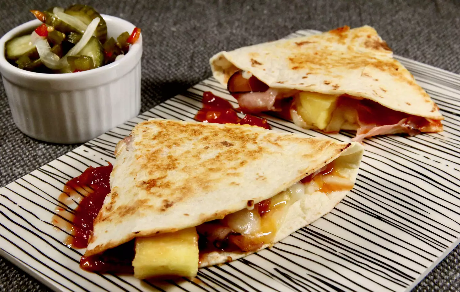 Hawaiian style quesadillas
