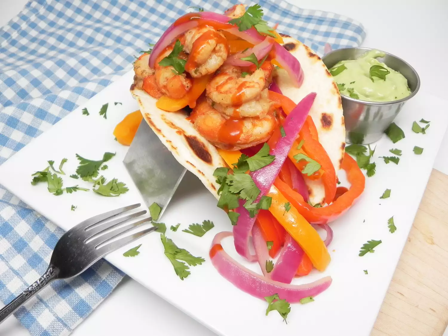 Shrimp fajitas