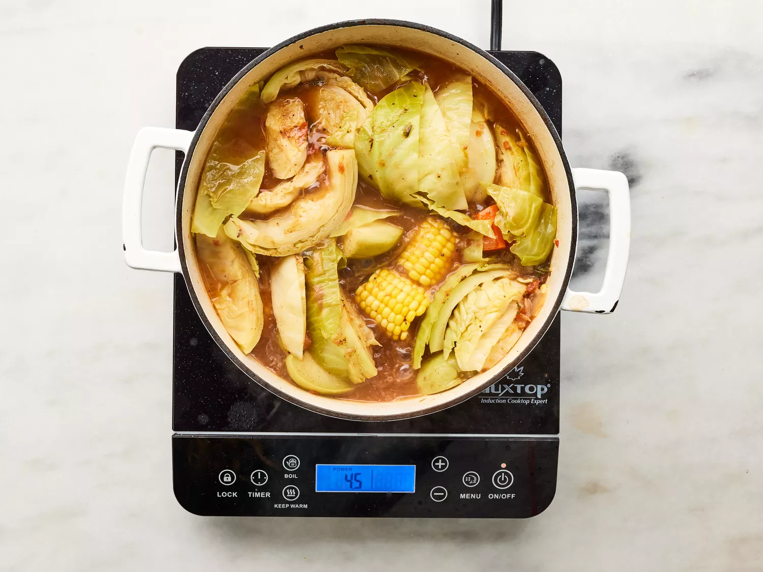 all ingredients added to the pot