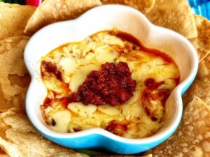 Queso fundido with chips