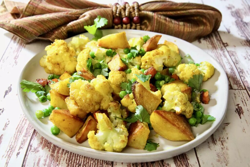 Sheet pan aloo gobi