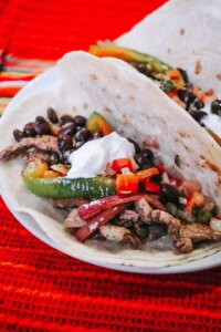 Grilled steak fajitas