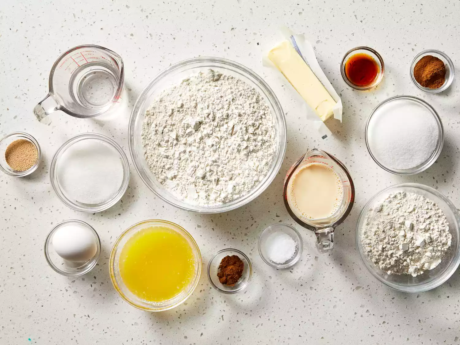 All ingredients gathered to make Conchas.