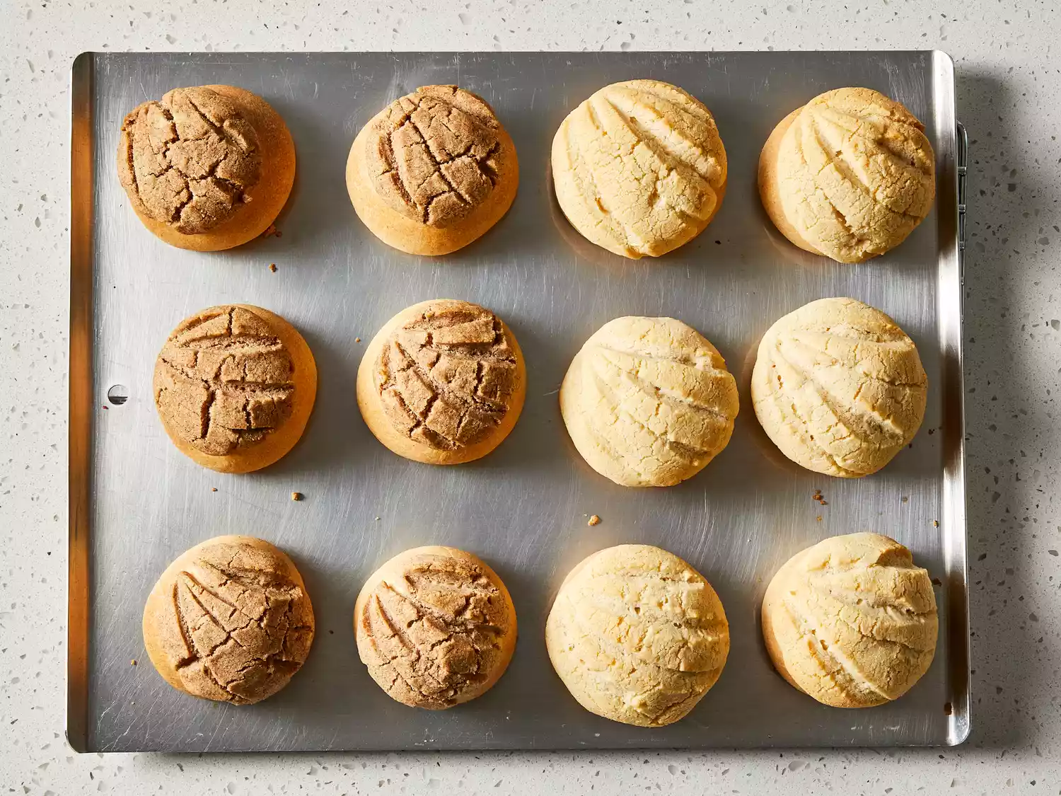 Conchas baked until golden-brown.