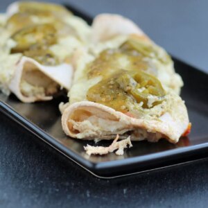 Shari's shredded chicken enchiladas