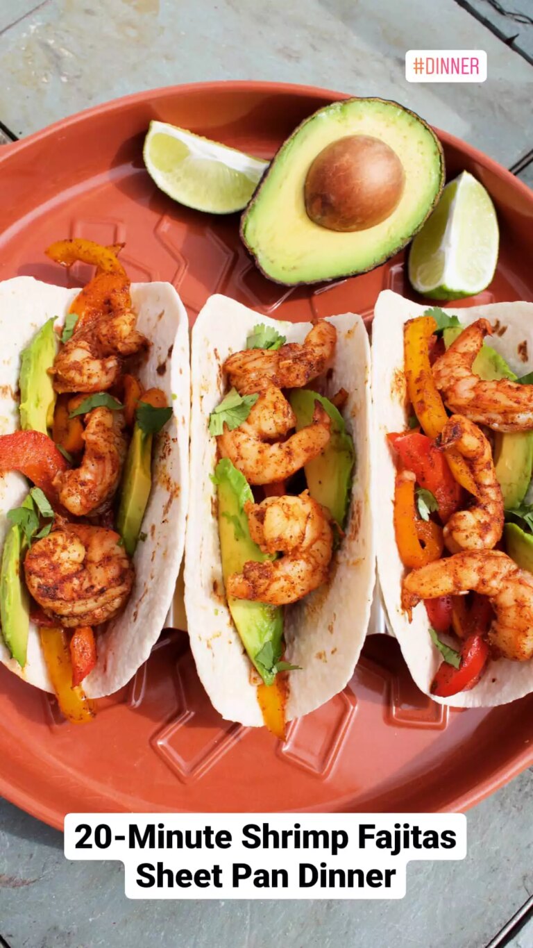 20 minute shrimp fajitas sheet pan dinner