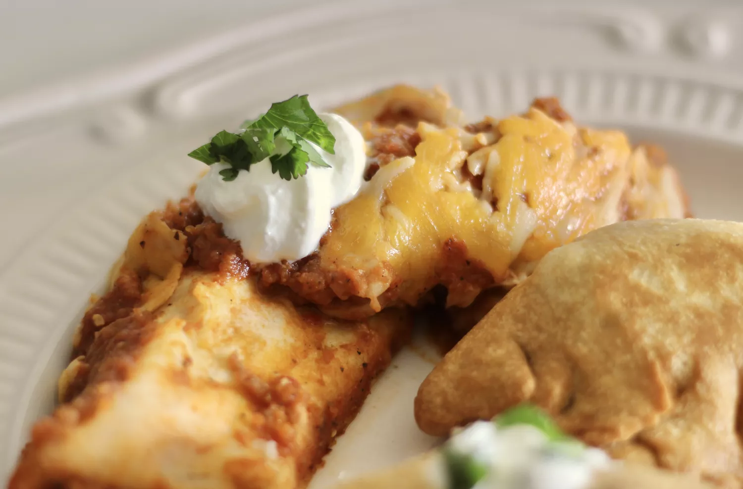 Green chili chicken enchiladas
