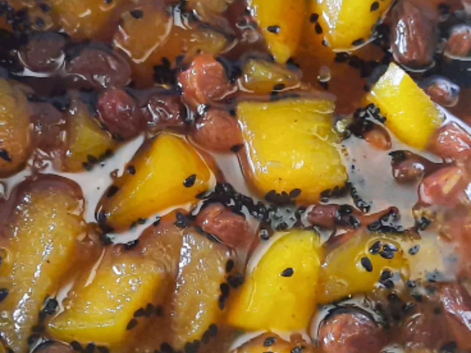 Close up view of indian mango chutney
