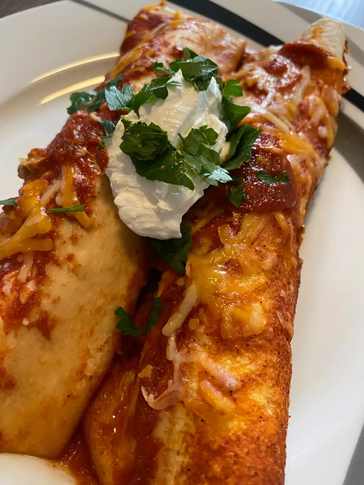 Creamy beef enchiladas