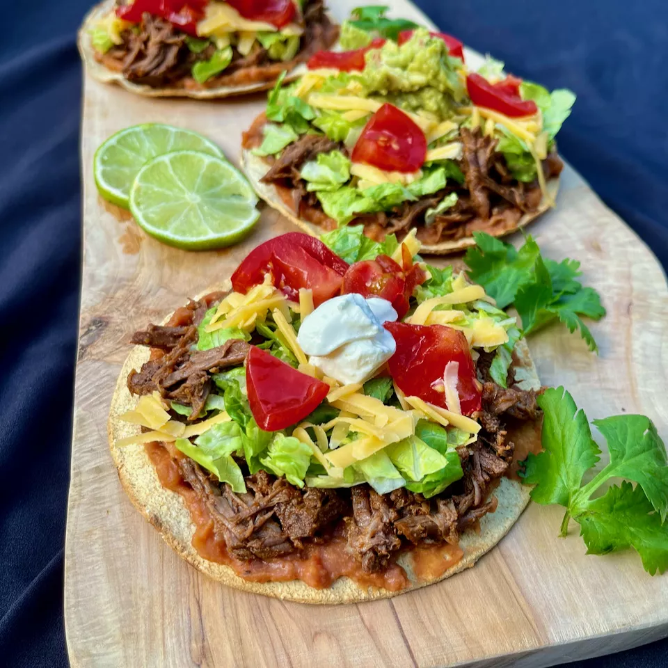 Shredded beef tostadas