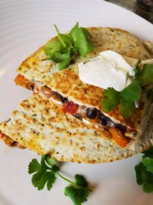 Sweet potato black bean quesadillas