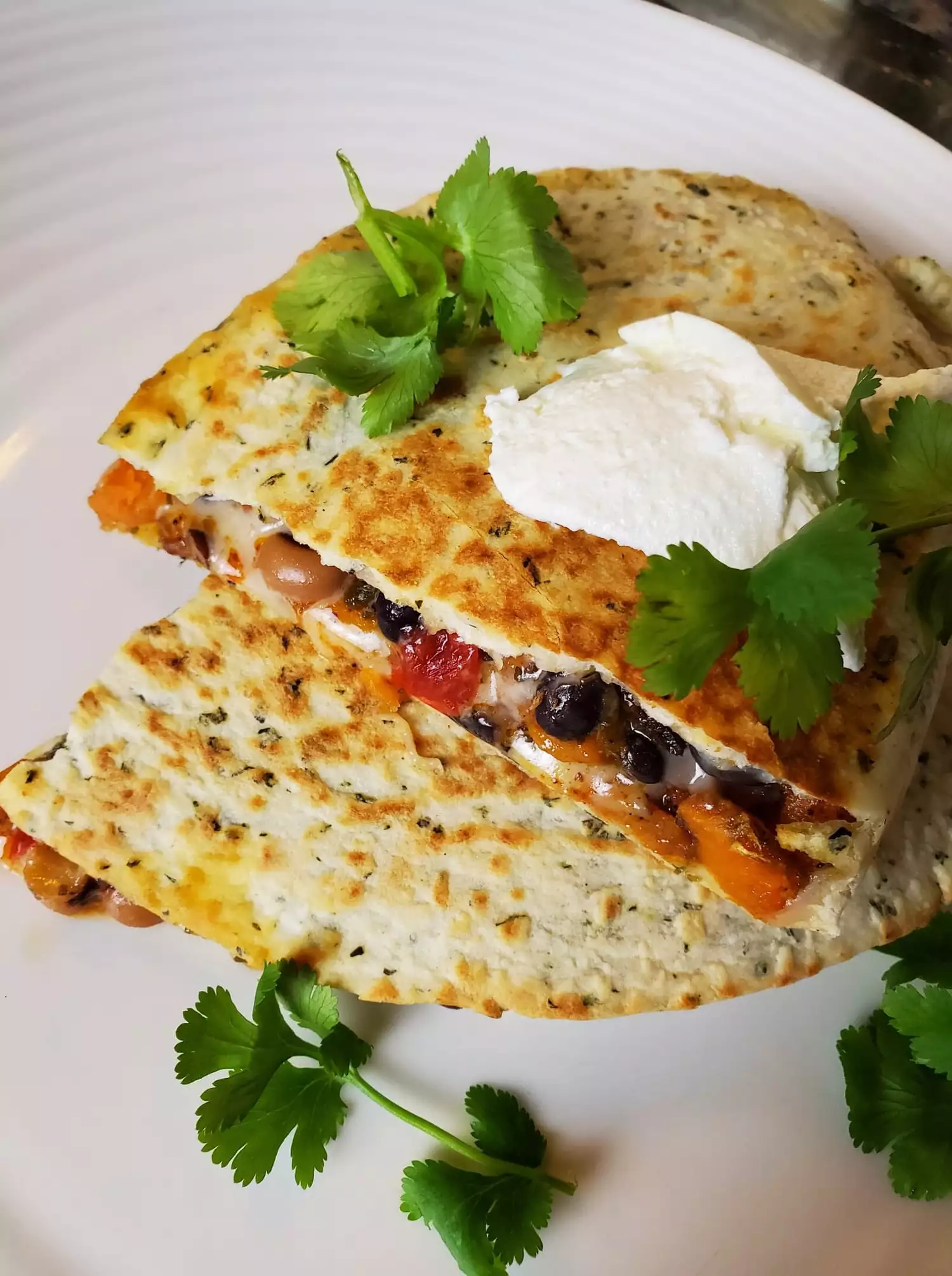 Sweet potato black bean quesadillas