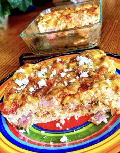 Mexican ham and cheese breakfast casserole