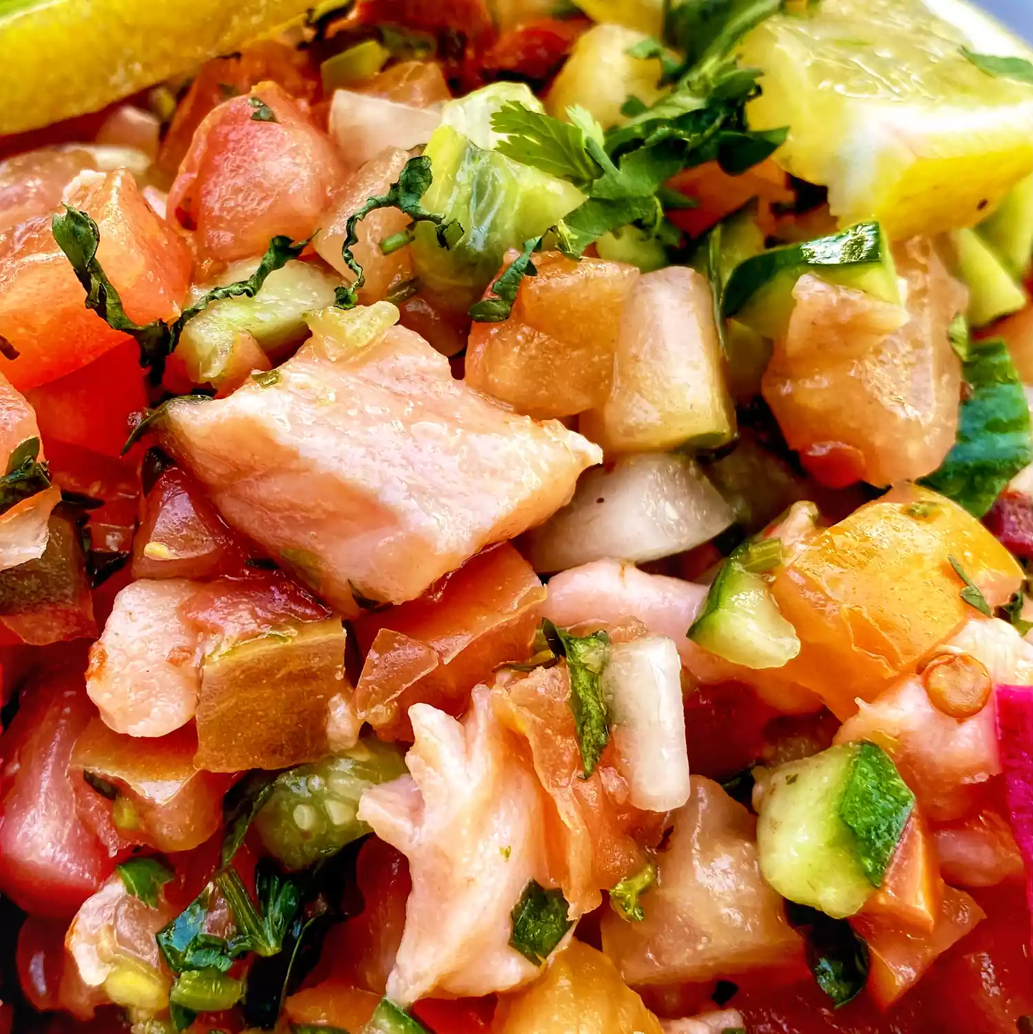 Salmon ceviche