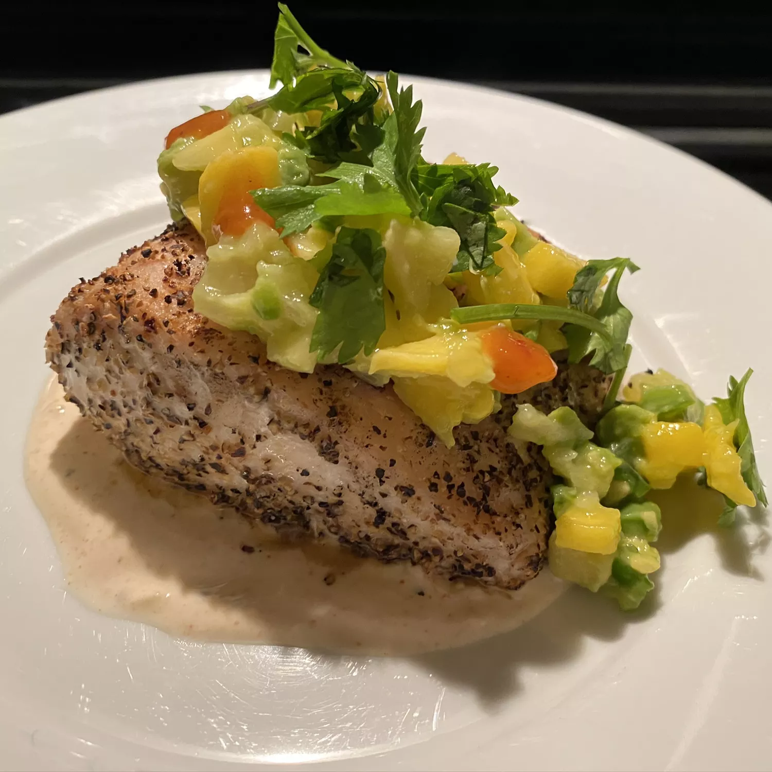 Soft mahi mahi tacos with ginger lime dressing