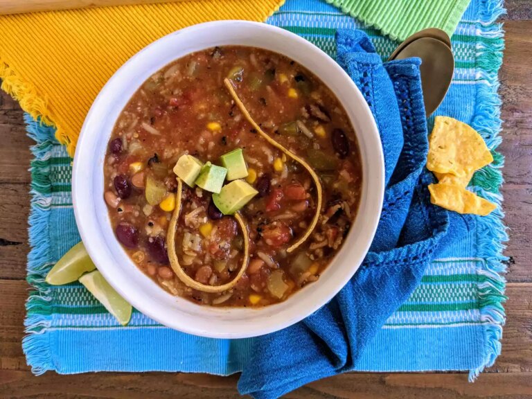 Incredibly hearty vegan tortilla soup