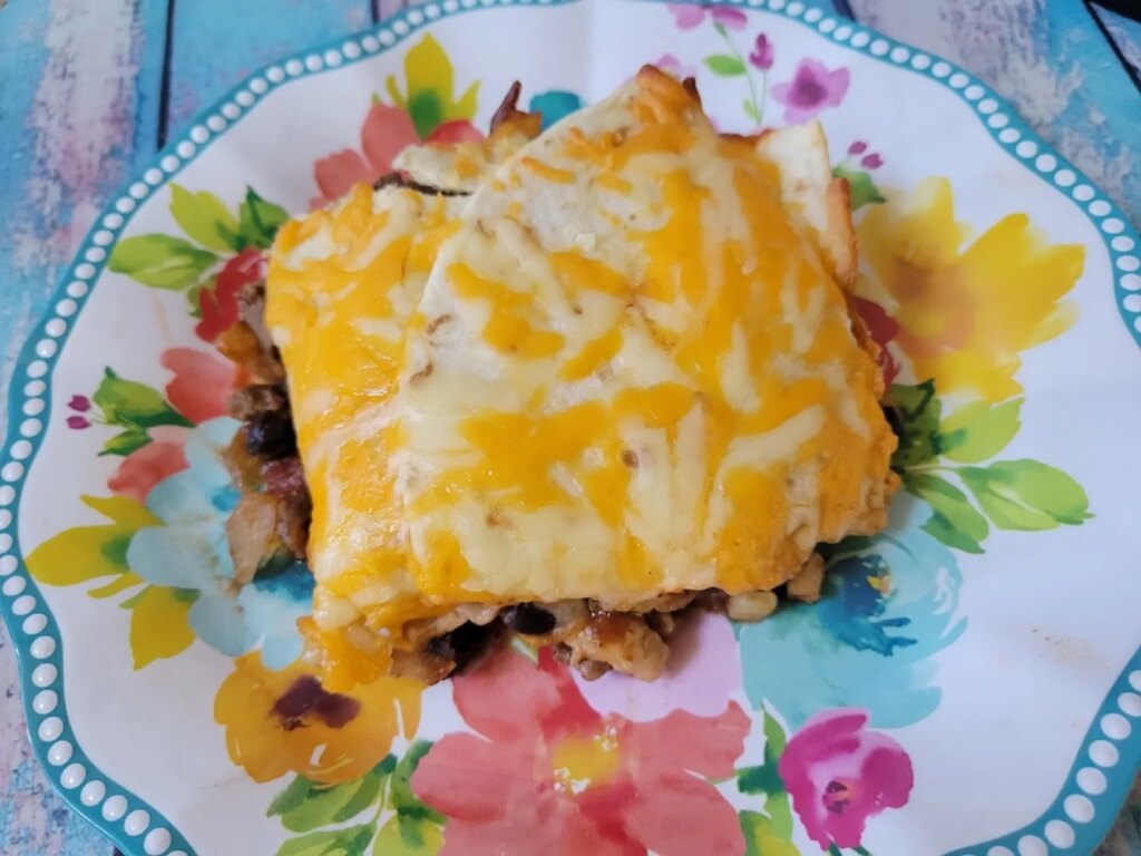 Mexican chicken taco casserole