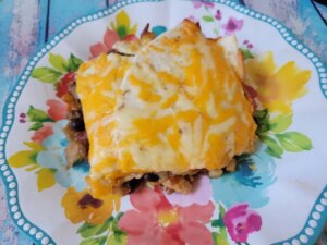 Mexican chicken taco casserole