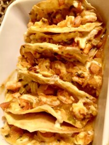 Shrimp tacodillas