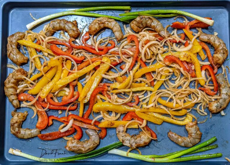 Easy sheet pan shrimp fajitas