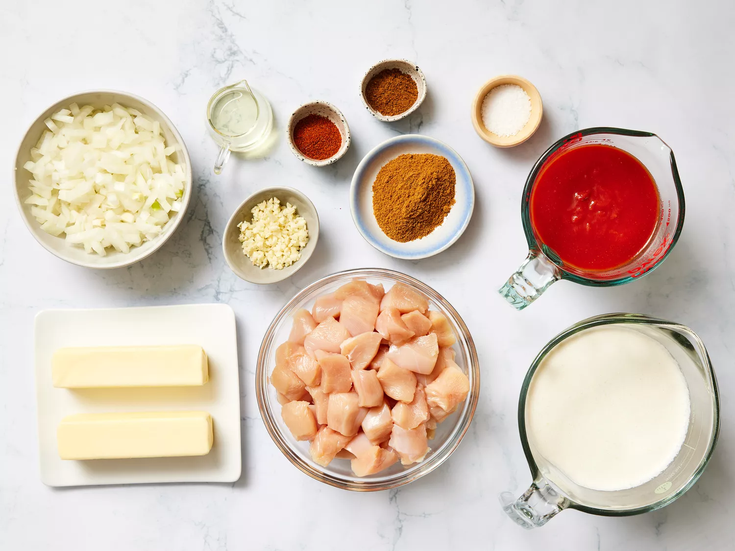 Ingredients to make easy Indian butter chicken