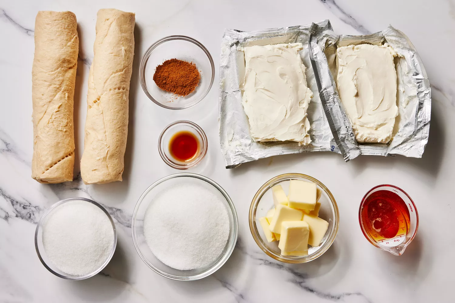 Ingredients to make sopapilla cheesecake pie