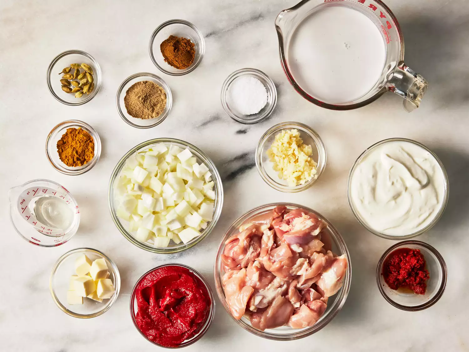 Ingredients to make slow cooker butter chicken