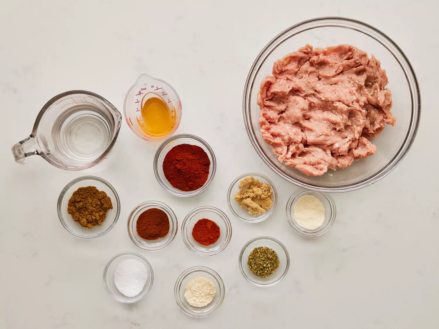 Ingredients to make ground turkey taco meat