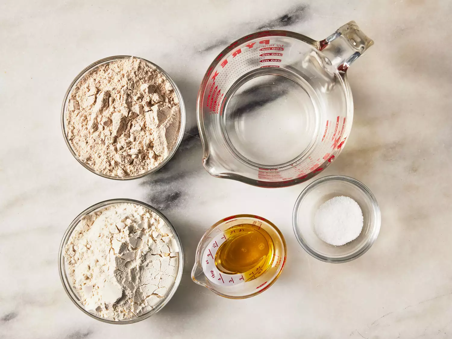Ingredients to make Indian chapati bread