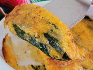 Baked chiles rellenos