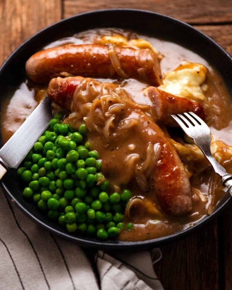 Bangers and Mash (Sausage with Onion Gravy) Recipe