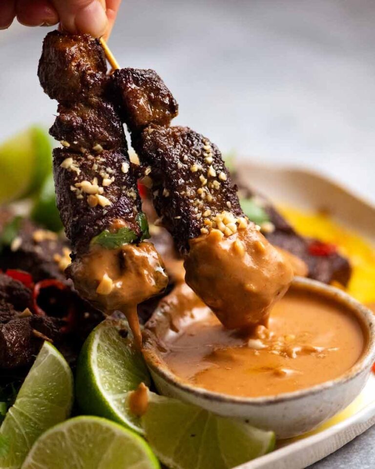 Beef Satay with Thai Peanut Sauce Recipe