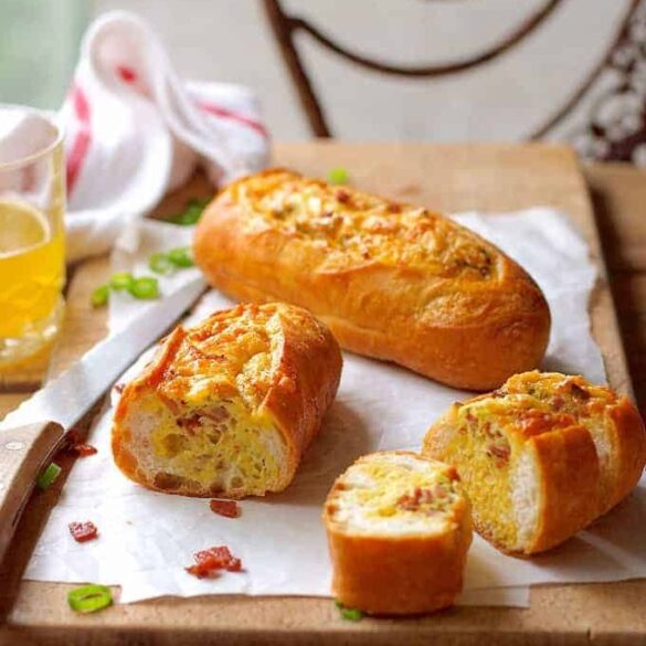 Cheese and Bacon Bread Boats Recipe