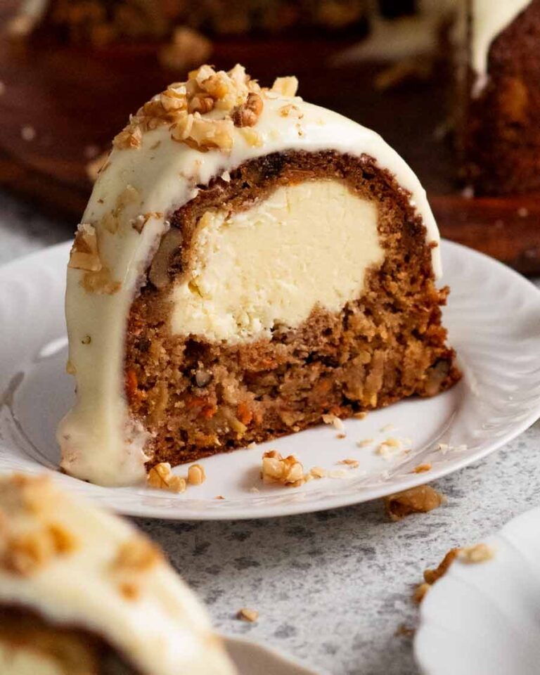 Cheesecake stuffed carrot bundt cake Recipe