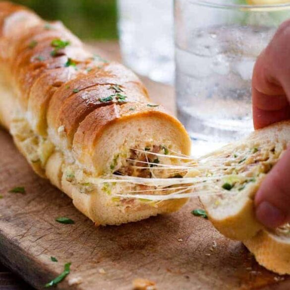 Cheesy Jalapeno Bacon Stuffed Baguette Recipe
